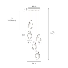 Marvinbell 5-Light 14.5" Modern Brass Cluster LED Chandeliers