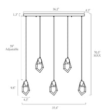 Marvinbell 5-Light Modern Brass Cluster LED Kitchen Island Light