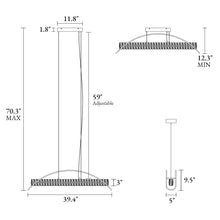 Cardoon 1-Light 39" Modern Brass Linear LED Kitchen Island Light