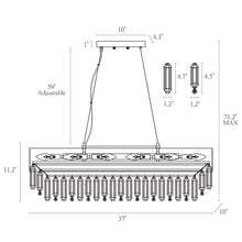 Icarium 10-Lights 37" Glam Gold Drum Crystal LED Island Light