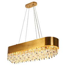 Icarium 10-Lights 37" Glam Gold Drum Crystal LED Island Light