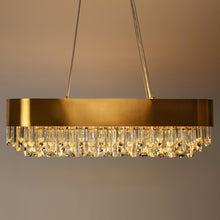 Icarium 10-Lights 37" Glam Gold Drum Crystal LED Island Light