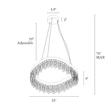 Broderick 1-Light 25" Glam Brass Empire LED Chandeliers