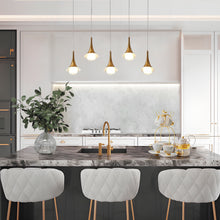 Rilistenica 5-Light Modern Brass Cluster LED Kitchen Island Light