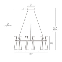 Almhult 8-Light 32" Modern Brass and White LED Chandelier
