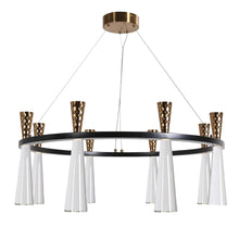 Almhult 8-Light 32" Modern Brass and White LED Chandelier