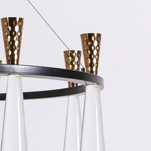 Almhult 8-Light 32" Modern Brass and White LED Chandelier