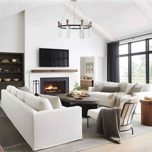 Almhult 8-Light 32" Modern Brass and White LED Chandelier