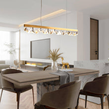 Twistarium 1-Light Modern Brass Linear LED Kitchen Island Light