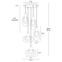 Galateia 5-Light 18" Modern Brass Cluster LED Chandelier
