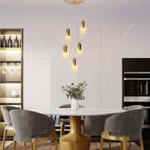 Galateia 5-Light 18" Modern Brass Cluster LED Chandelier