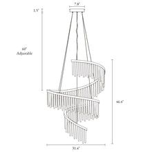 Uranutican 1-Light 31.5" Glam Tiered Nickel LED Chandelier