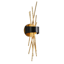 Munaskrerio 1-Light Modern Black and Gold Tube LED Wall Sconce