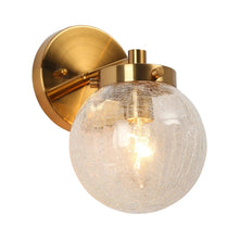 Lacquered Brass Wall Sconce with Cracked Glass Globe 