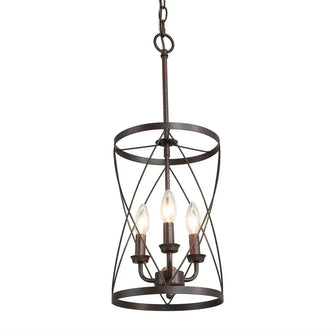 Timothy Aged Iron Cylindrical  Chandelier 