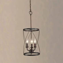 Timothy Aged Iron Cylindrical  Chandelier 