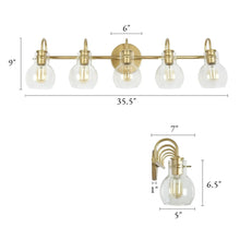 MIA MATTE GOLD CLEAR GLASS VANITY LIGHTS 