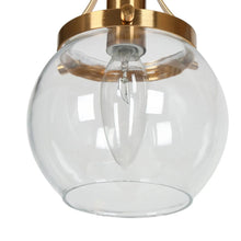 Lacquered Brass Pendant Lighting with Glass Globe 