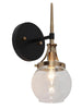 Lacquered Brass Wall Sconce With Glass Globe 