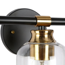 Matte Black & Lacquered Brass Vanity Light 