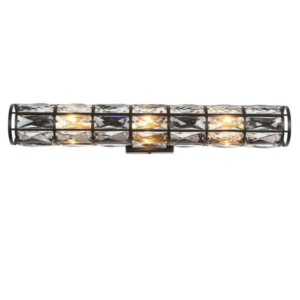 Chispa 3-Light Glam Black Frame with Crystal Wall Sconces | LNC