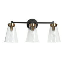 Matte Black & Lacquered Brass Vanity Light 