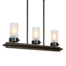 Isaiah Disstressed Weathered Wood Linear Chandelier 169.99