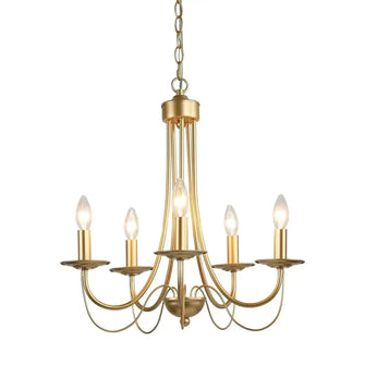 Emily Matte Gold Elegant French Country Chandelier 