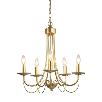 Emily Matte Gold Elegant French Country Chandelier 