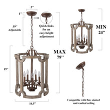 LNC Farmhouse Cylindrical Drum Chandeliers- 5 Lights 359.99