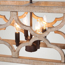 Miguel Distressed Weathered Wood Linear Chandelier 