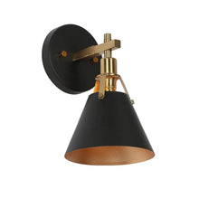 Matte Black & Lacquered Brass Wall Sconce 