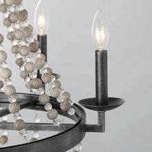 Damla Bohemia Wood Beads Mix Crystal 5 Lights Chandelier 449.99