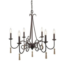 Brianna Metal Chandelier with Wood Charm - 6 Lights 244.99