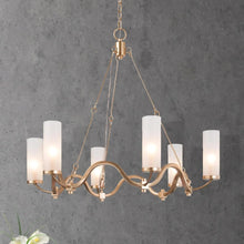 Beatrice Satin Gold Frosted Glass Chandelier 