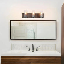 LNC Vintage Wooden Vanity with Seeded Glass - 3 Lights 184.99