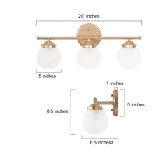 LNC Modern Gold Bathroom Light with 3 Milk Globe Glass Shades 149.99