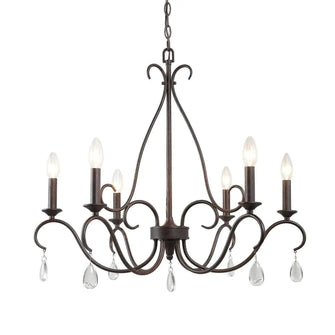 Erin Rustic Iron With Crystal Chandelier 