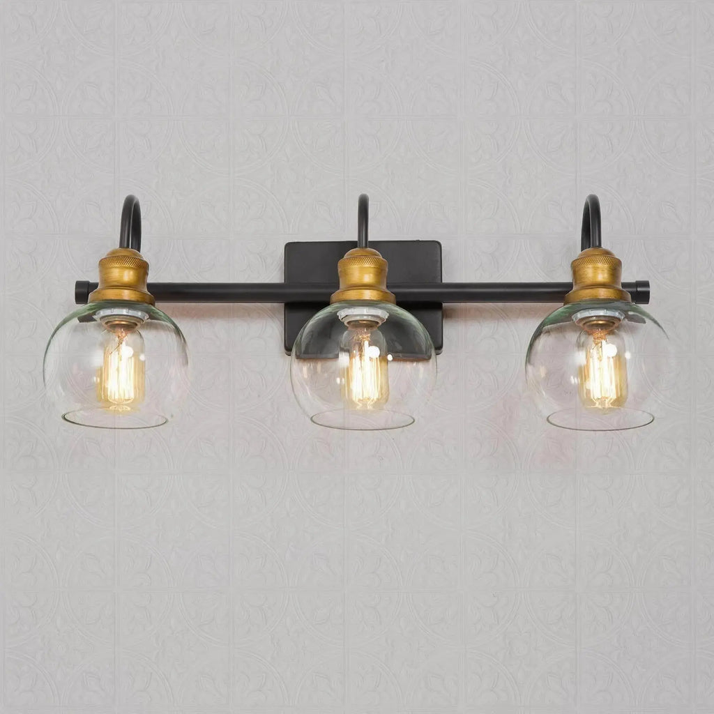 LNC Minimalist Brass and Black Vanity light, 3 Lights Modern Bathroom ...