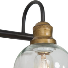 LNC Minimalist Brass and Rustic Brown Vanity Lights - 3 lights Modern