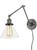 LNC Glass shade swing arm sconce 89.99