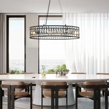 Chispa 4-Light 18.5" Modern Black Oval Kitchen Island Light