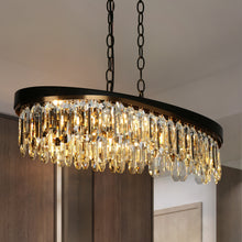 Zephyrine 6-Light 28" Glam Brass Crystal Oval Chandelier