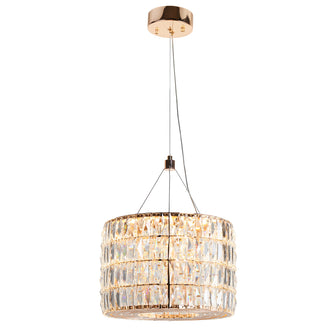 Brusmogan 6-Light Glam Gold Cylinder Crystal LED Chandelier