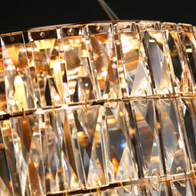 Brusmogan 6-Light Glam Gold Cylinder Crystal LED Chandelier