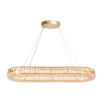 Brusmogan 1-Light 37" Glam Gold Rectangle LED Kitchen Island Light