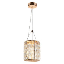 Brusmogan 1-Light 9" Glam Gold Cylinder LED Chandelier