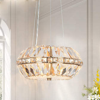 Peathlitberry 3-Light 14" Glam Brass Drum Chandelier