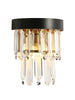 Phesonlaxy 1-Light Glam Black and Brass Crystal Wall Sconce