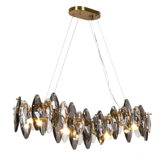 Incandescencia 6-Light 39" Glam Brass Rectangle Chandelier